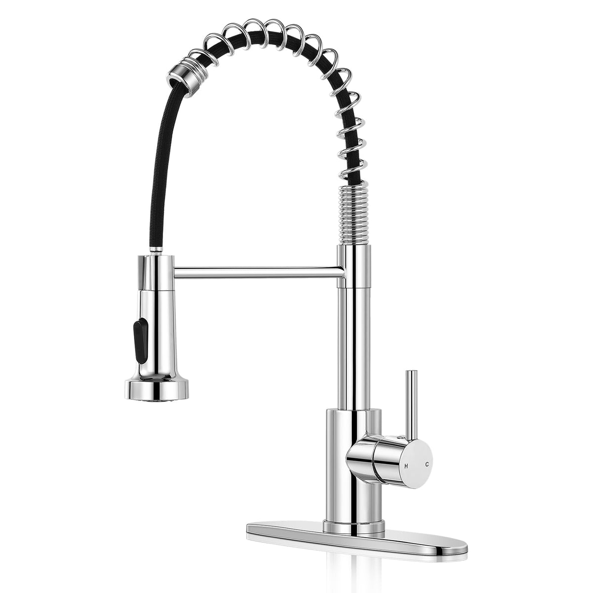 Kitchen Faucet with Pull Down Sprayer, Brushed Nickel
