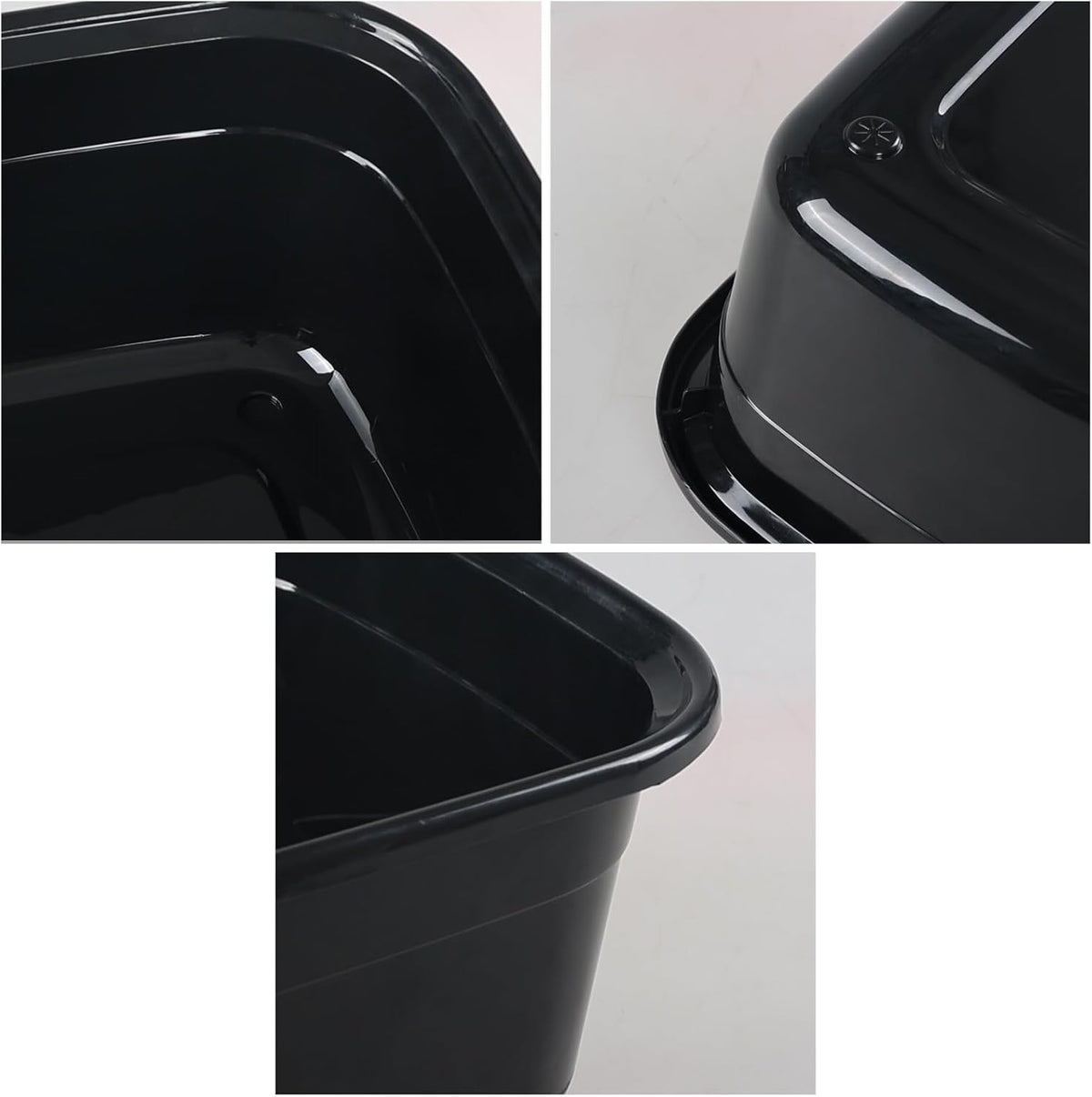 Asking 14 Quart Rectangular Plastic Dish Pan Tub, Portable Washbasin, Black