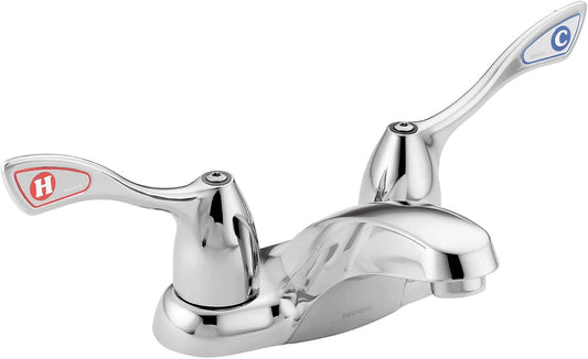Moen Commercial M-Bition Chrome Two-Handle Centerset Bathroom Faucet 1.5 GPM, 8800