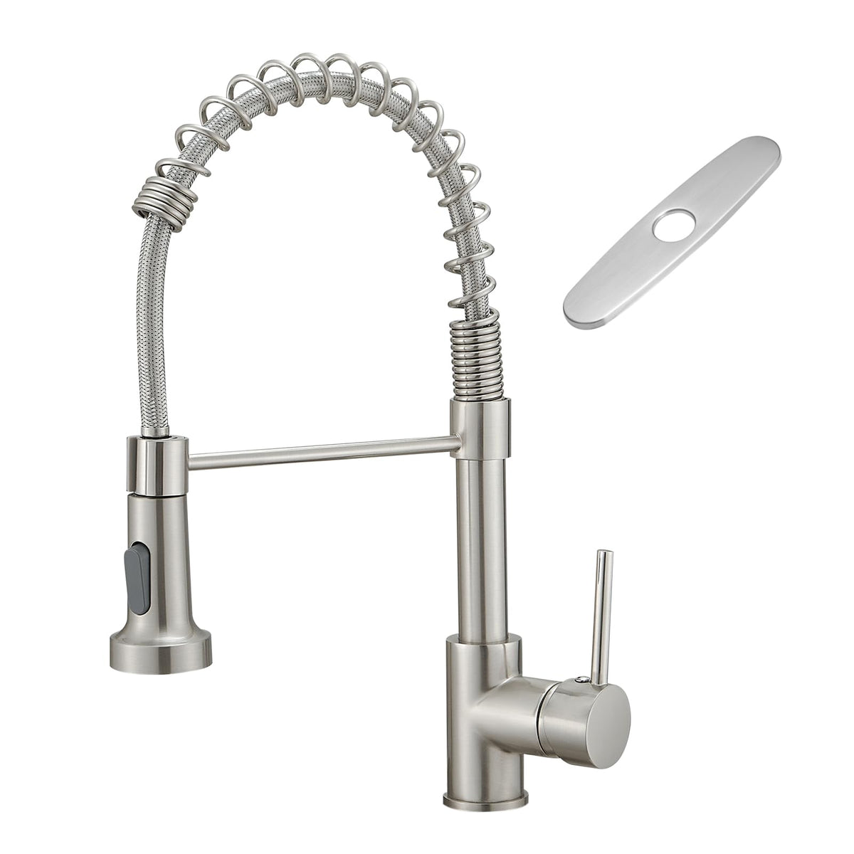 AIMADI Modern Kitchen Faucet Pull Down Sprayer,Stainless Steel Single Handle Kitchen Sink Faucet with LED Light,Brushed Nickel