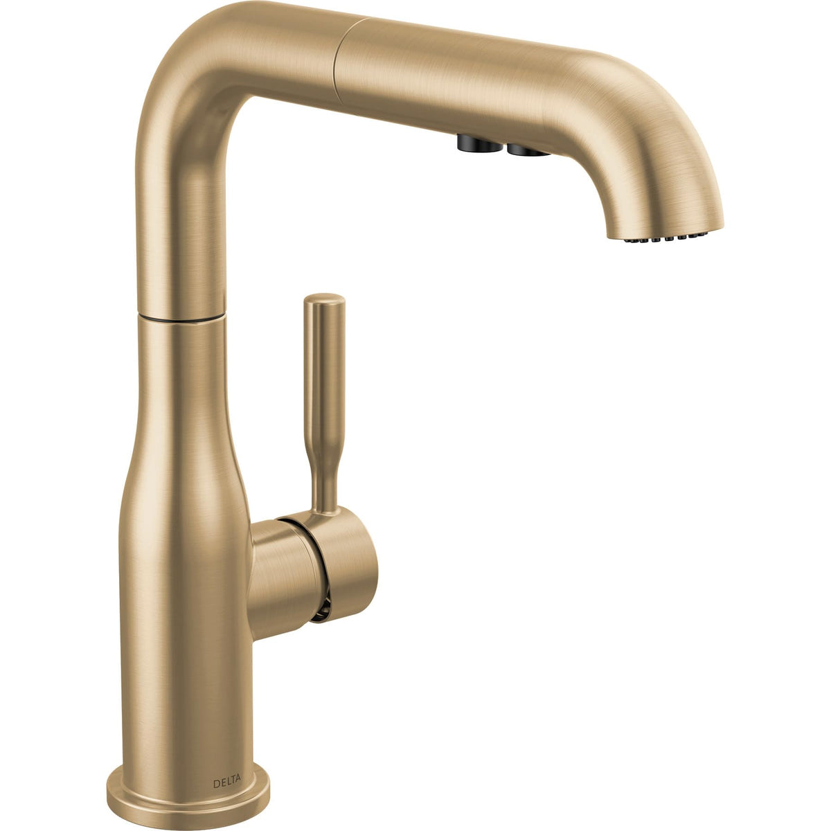 Delta Almari Matte Black Kitchen Faucet with Pull-Out Sprayer, Modern Single Hole Kitchen Sink Faucet, Single Handle, Matte Black 16943-BL-DST