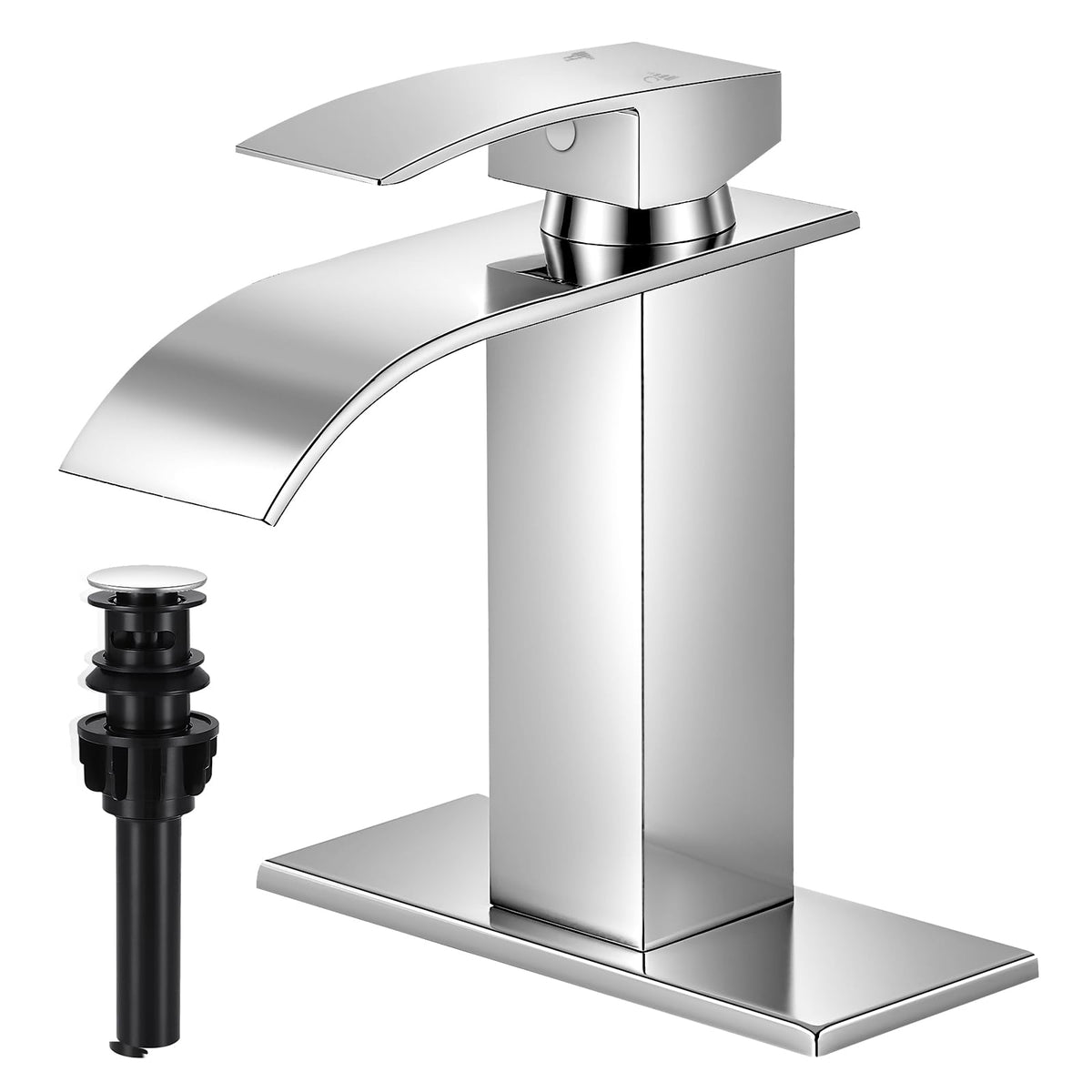Brushed Gold Bathroom Faucets, Waterfall Bathroom Sink Faucet