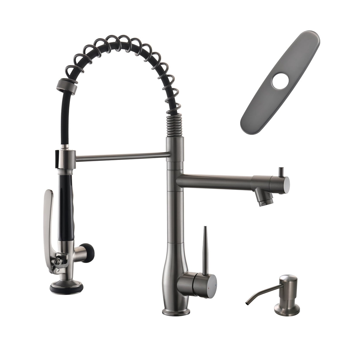 GIMILI Commercial Kitchen Sink Faucet with Pull Down Sprayer Brushed Nickel