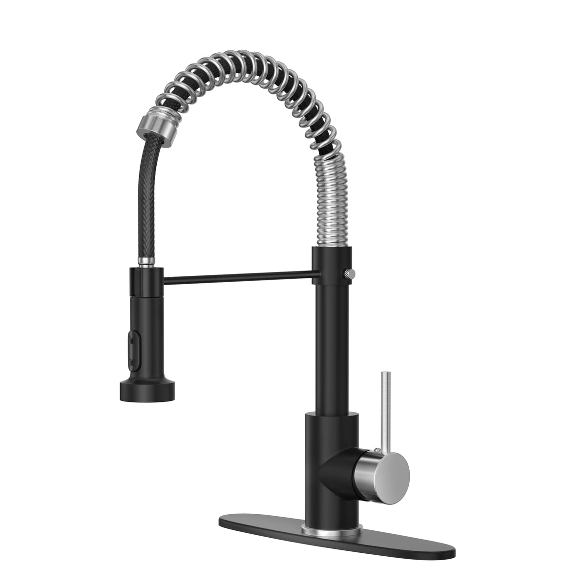 Black Kitchen Faucet with Pull-Down Spray, Single-Handle Stainless Steel