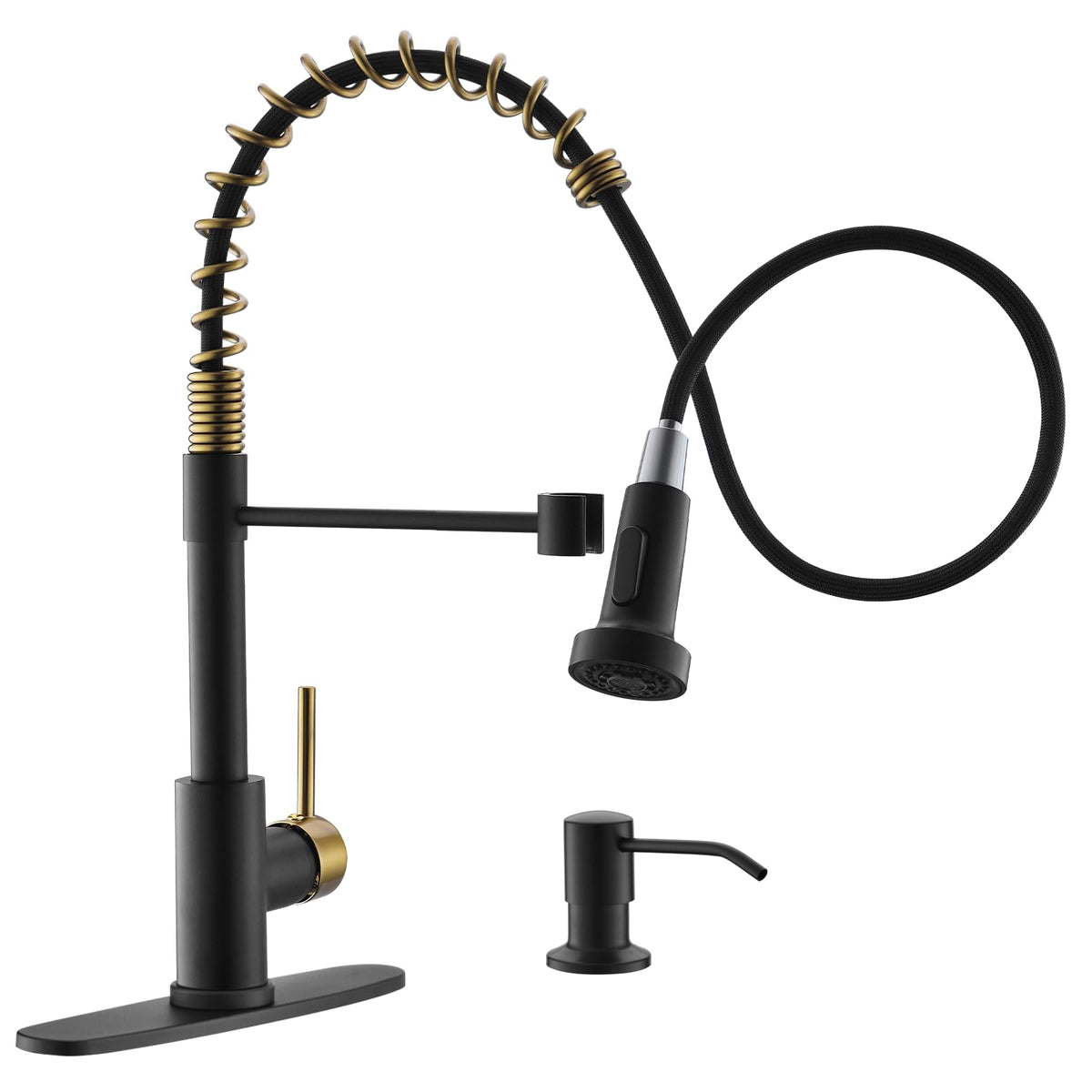 GIMILI Matte Black Touchless Kitchen Faucet with Spring Pull Down Sprayer