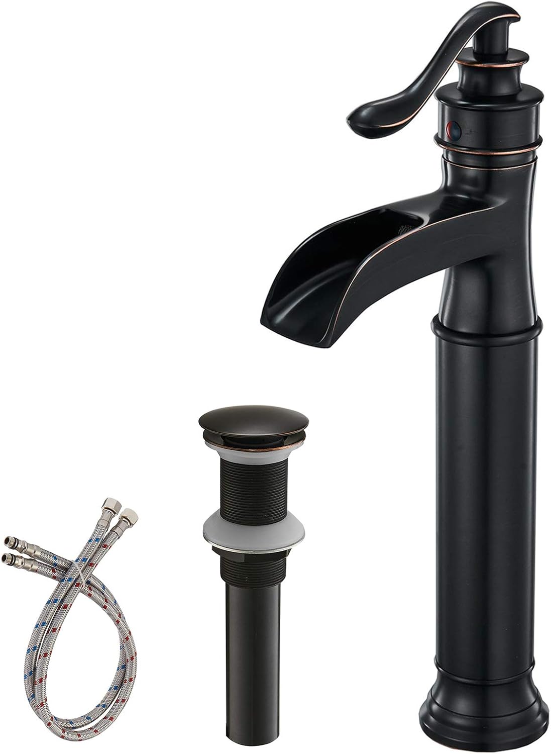 BWE Waterfall Spout Oil Rubbed Bronze Bathroom Faucet Vessel Sink Faucet