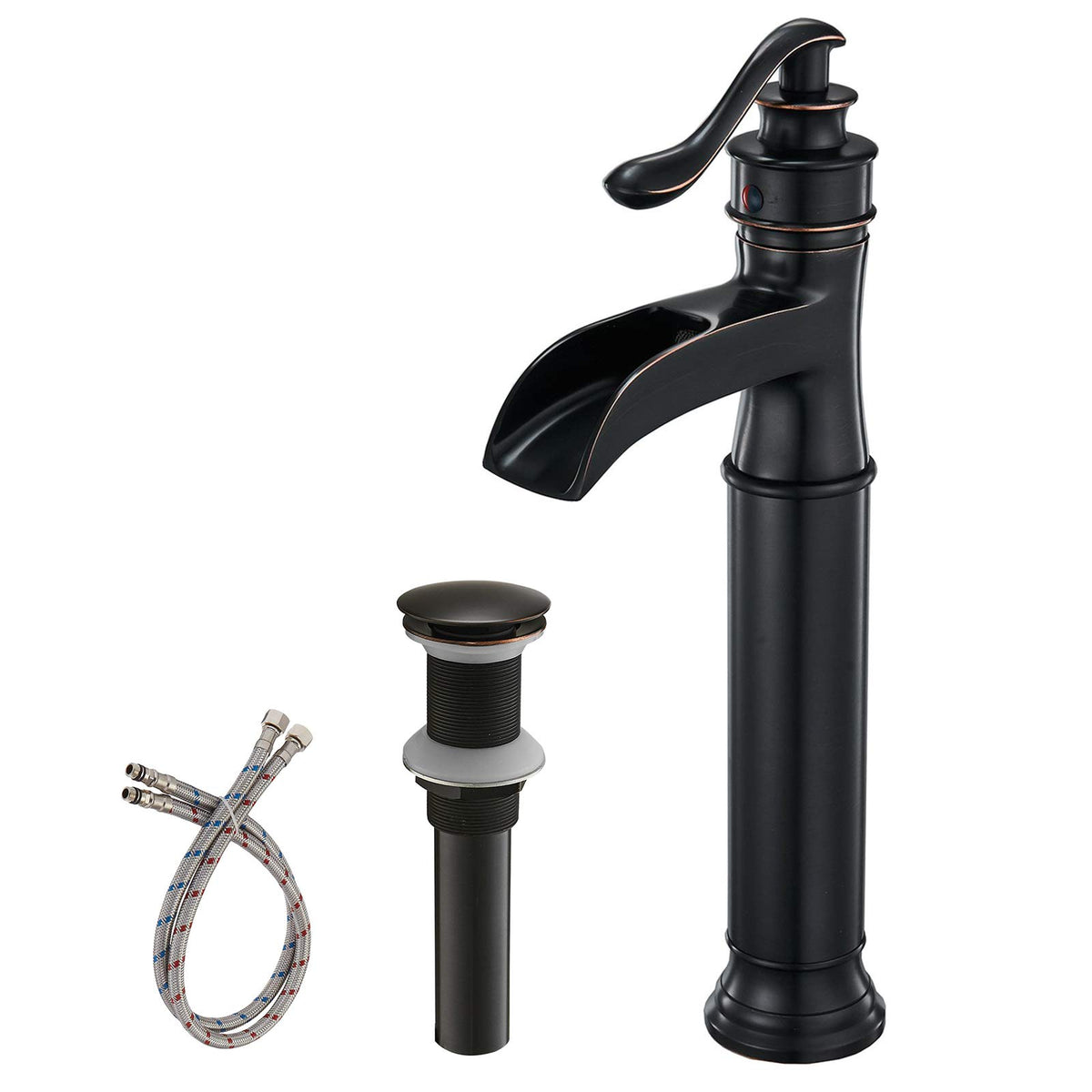 BWE Waterfall Spout Oil Rubbed Bronze Bathroom Faucet Vessel Sink Faucet