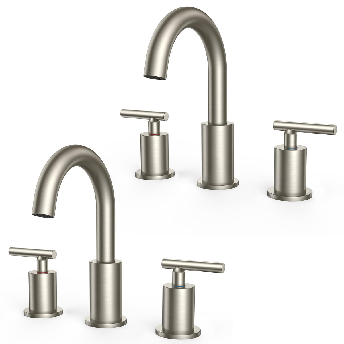 FORIOUS 8 Inch Brushed Gold Bathroom Faucet 3 Hole, Widespread Gold Faucet