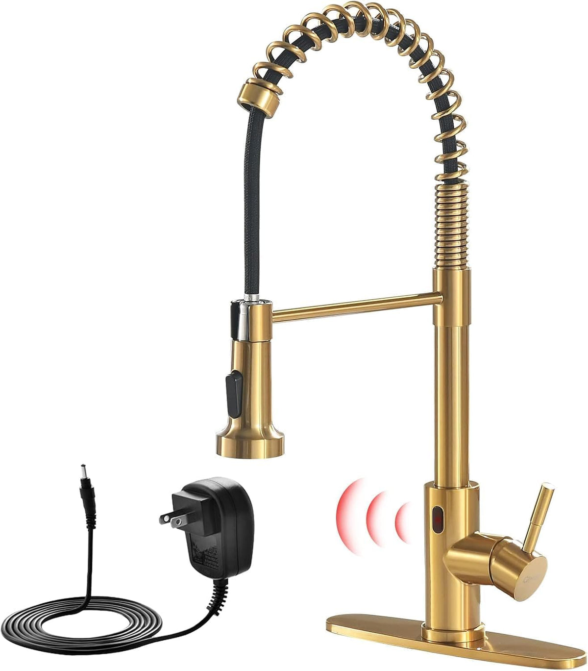 GIMILI Matte Black Touchless Kitchen Faucet with Spring Pull Down Sprayer