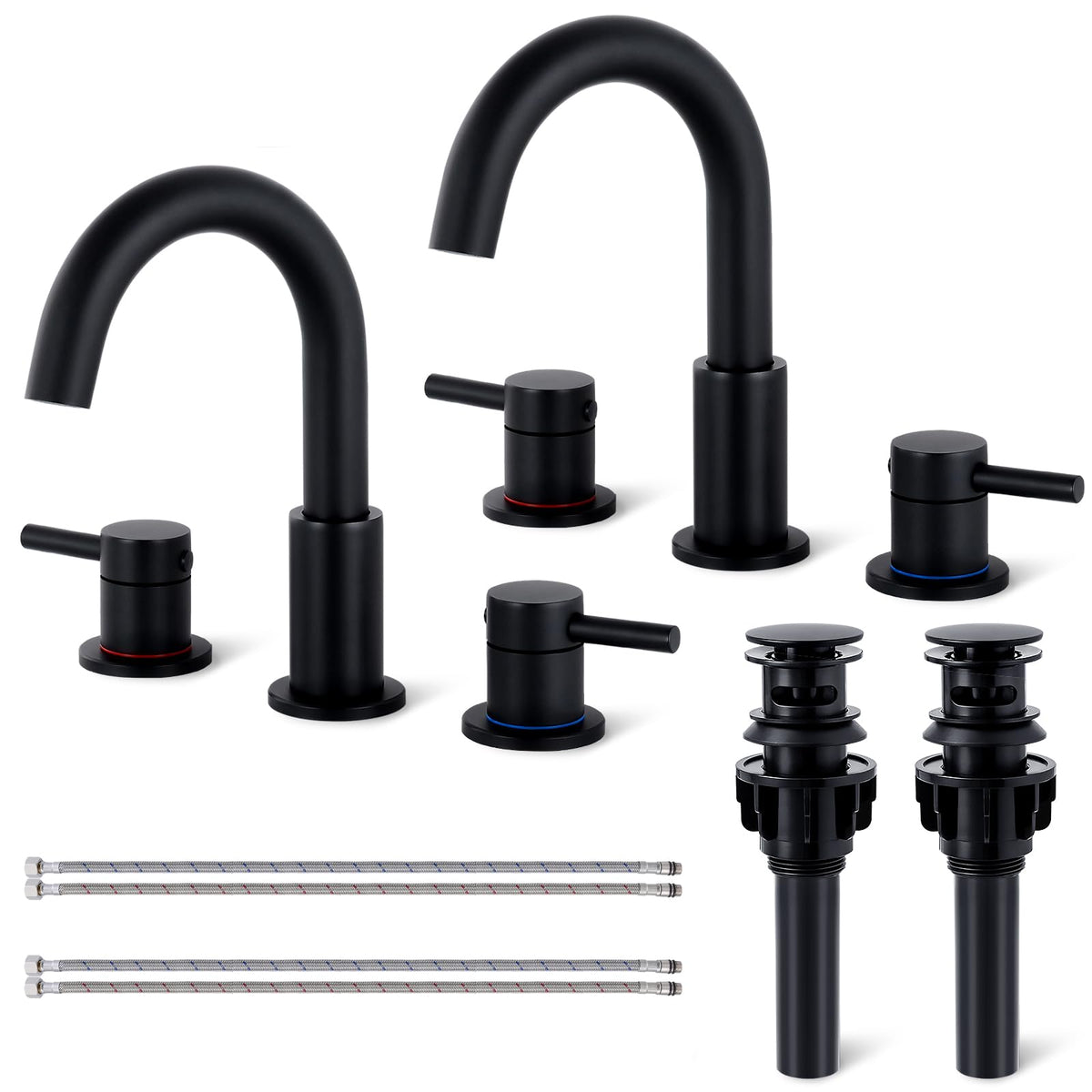 Bathroom Faucet 3 Hole Brushed Nickel, 2-Handle Widespread Faucet
