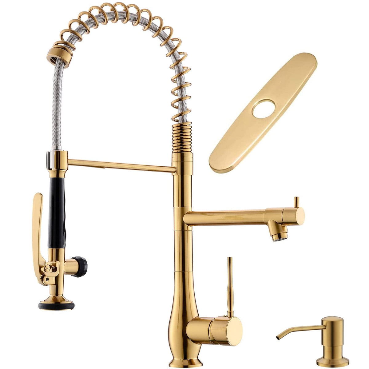 GIMILI Commercial Kitchen Sink Faucet with Pull Down Sprayer Brushed Nickel
