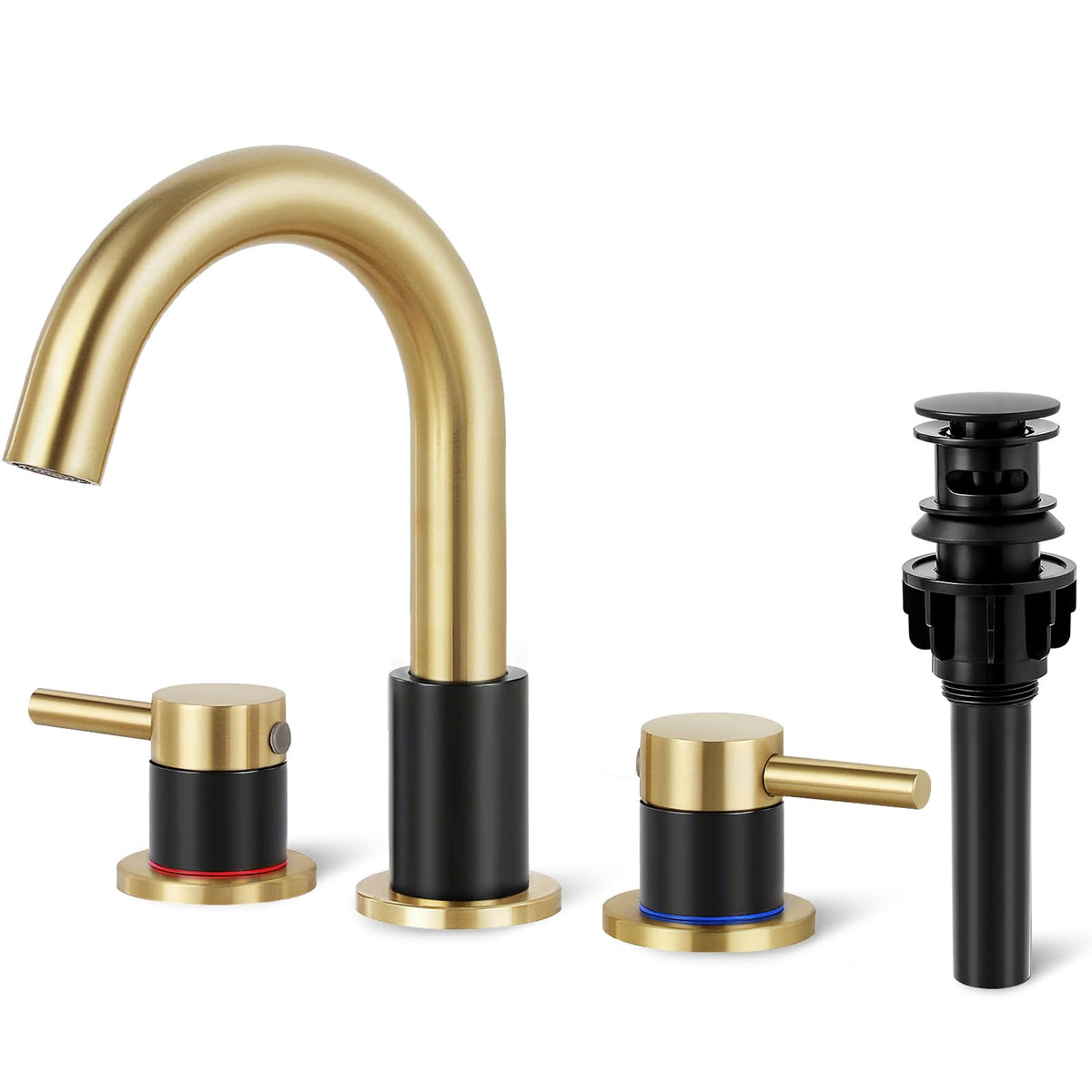 Bathroom Faucet 3 Hole Brushed Nickel, 2-Handle Widespread Faucet