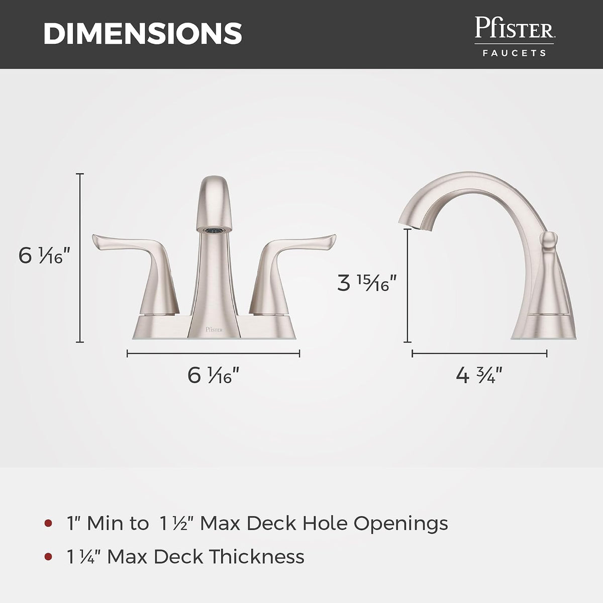 Pfister Willa 4 inch Centerset Bathroom Sink Faucet 2-Handle 3-Hole NSF Certified Spot Defense Brushed Nickel Vanity Faucet with Push & Seal Drain Installation LF048MALGS