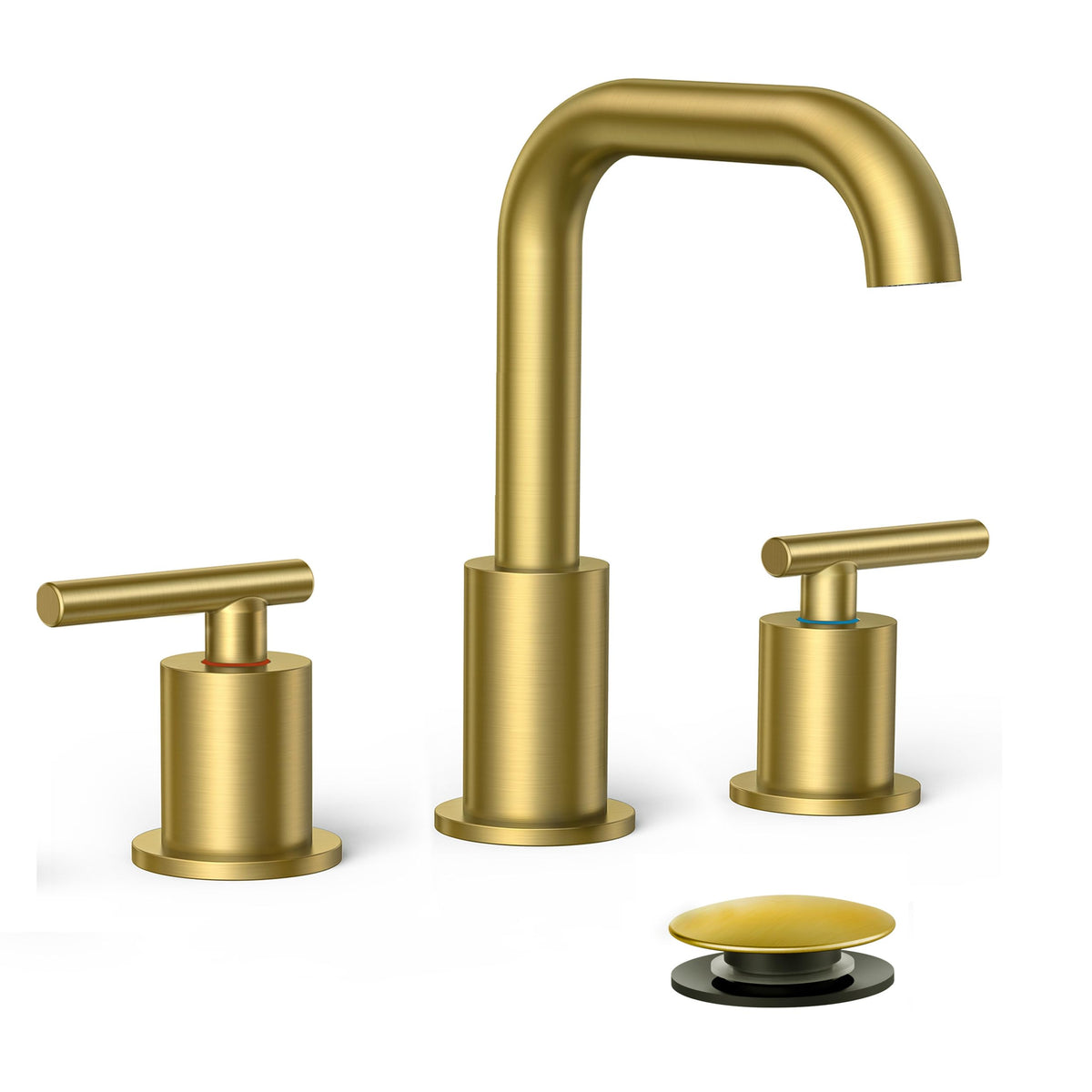 FORIOUS Bathroom Sink Faucet 3 Hole Widespread 8 Inch 2 Handle Matte Black