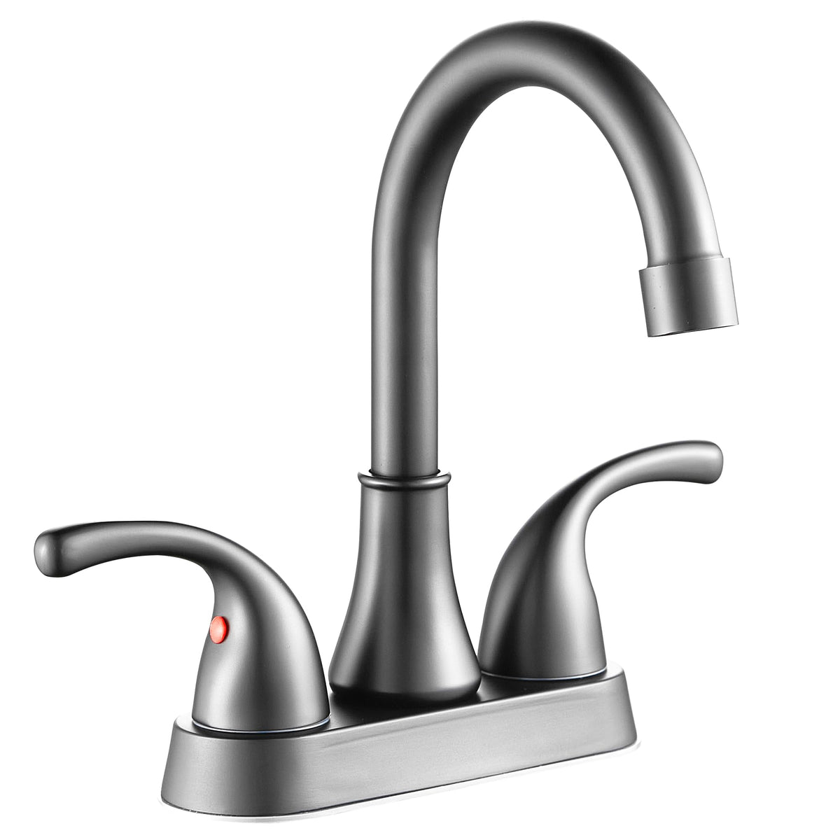 Bathroom Sink Faucet FRANSITON 4 Inch 2 Handle Bathroom Sinks Faucets Lead-Free Oil Rubbed Bronze Bath Sinks Faucets with Pop-up Drain Stopper and Supply Hoses