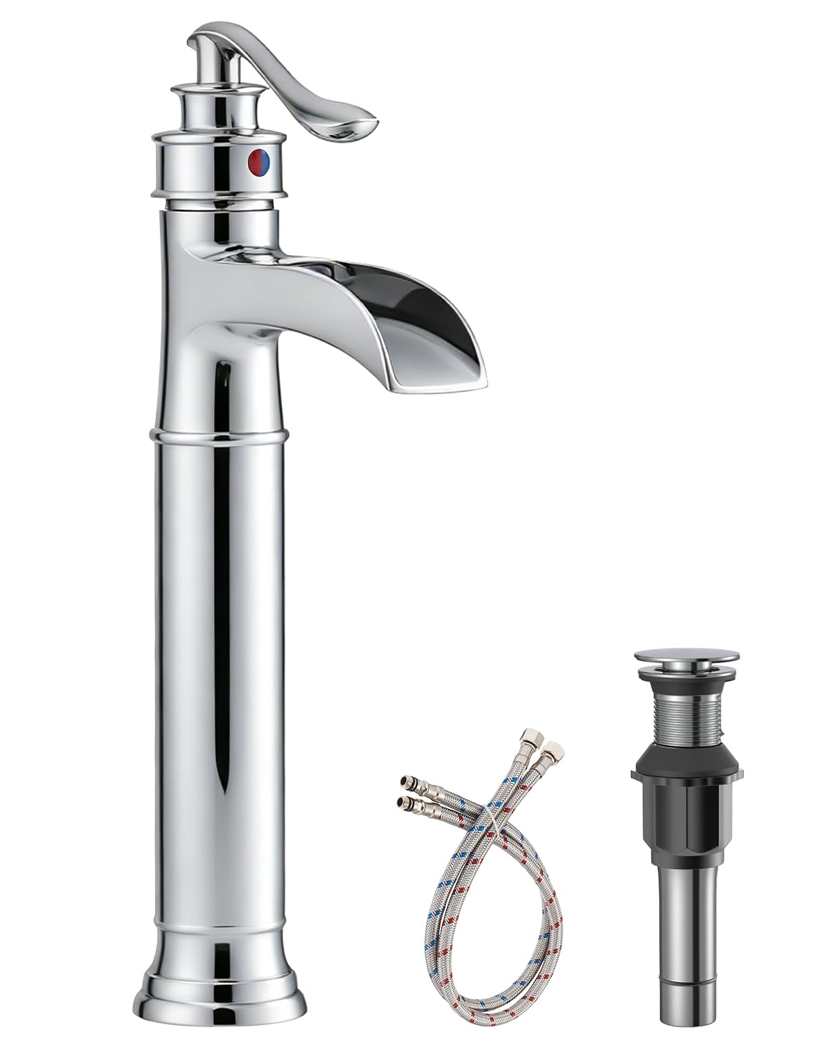 BWE Waterfall Spout Oil Rubbed Bronze Bathroom Faucet Vessel Sink Faucet