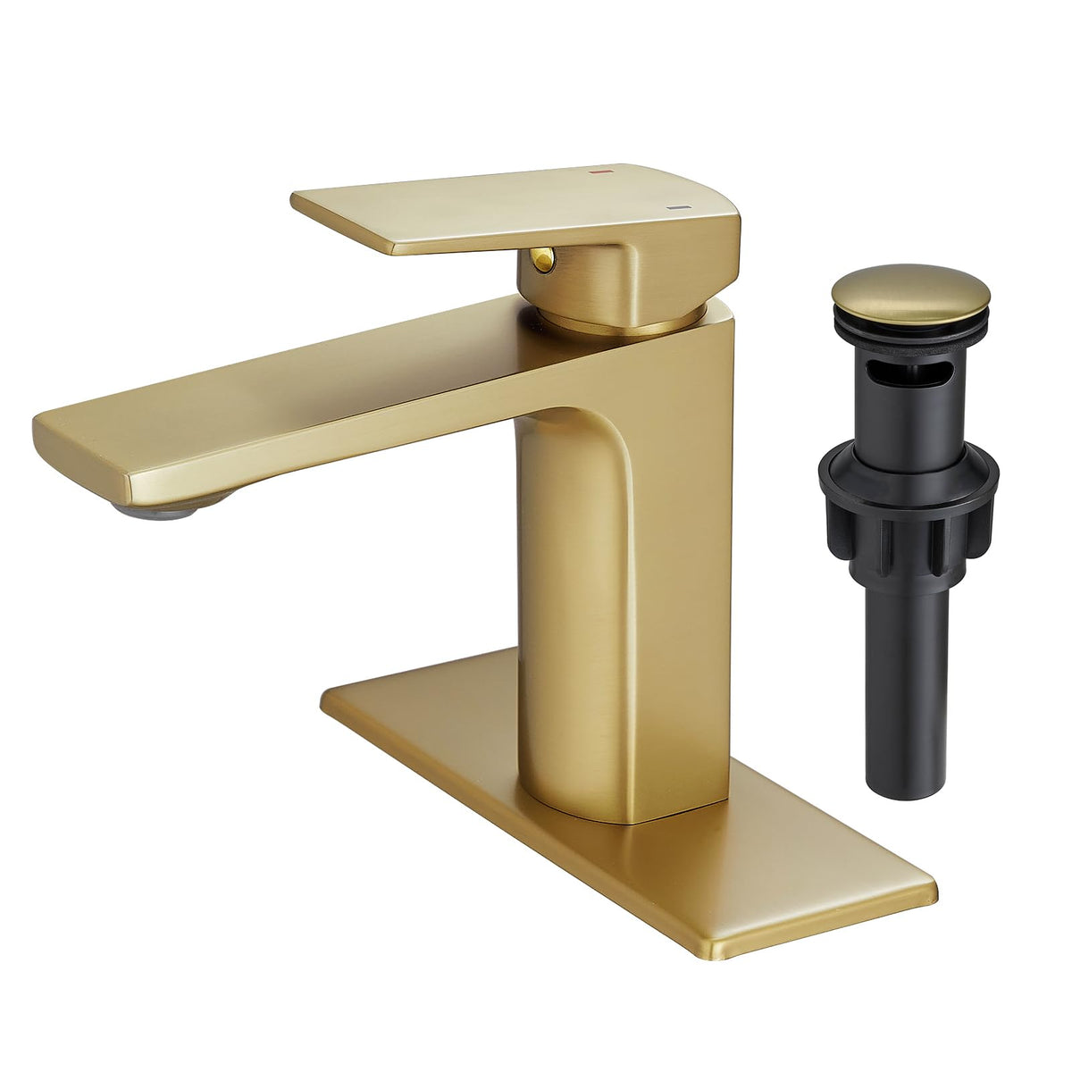 VOTON Chrome Bathroom Faucet Single Handle Bathroom Sink Faucet Lavatory Vanity Faucet with Pop Up Drain & Water Supply Lines
