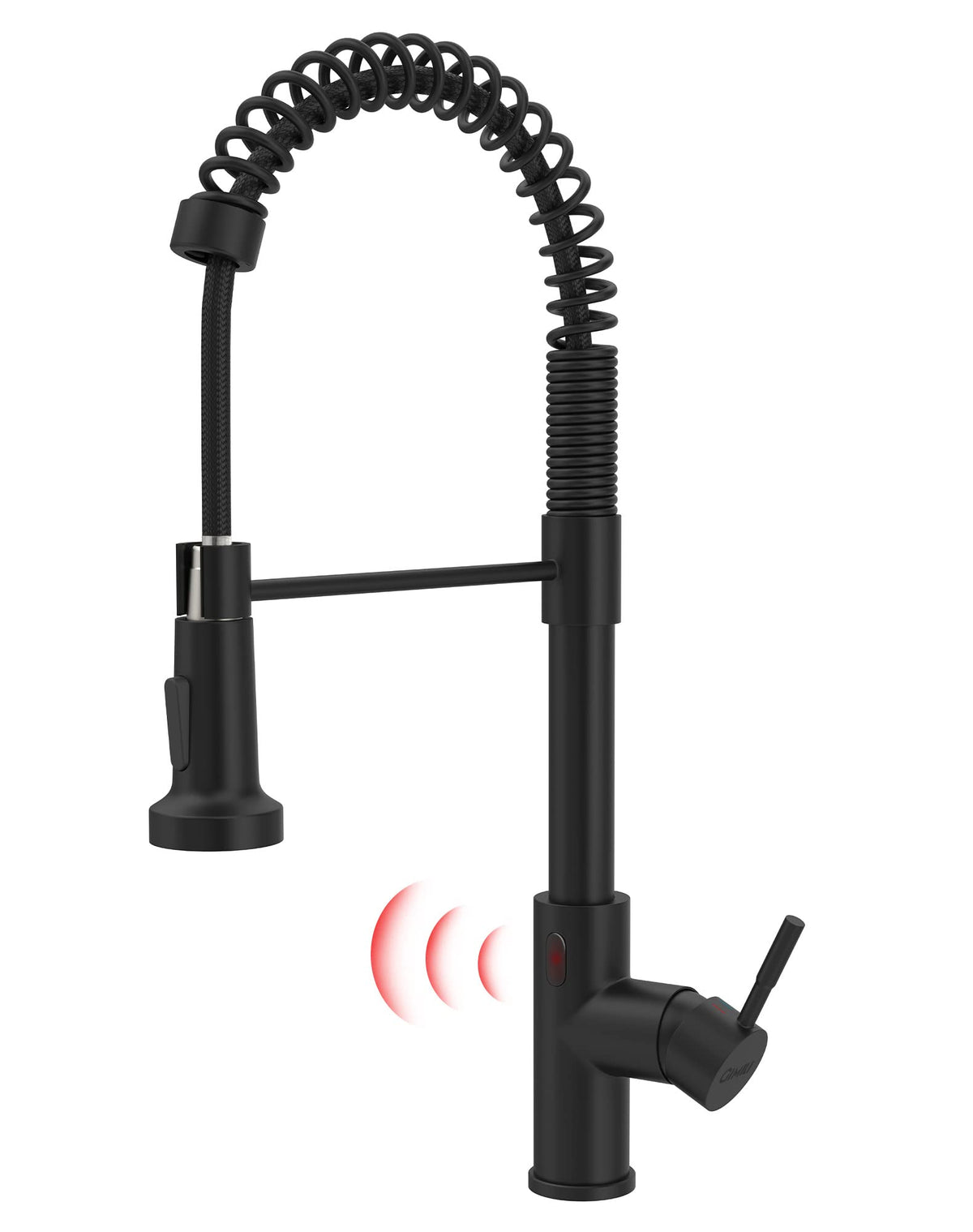 GIMILI Matte Black Touchless Kitchen Faucet with Spring Pull Down Sprayer
