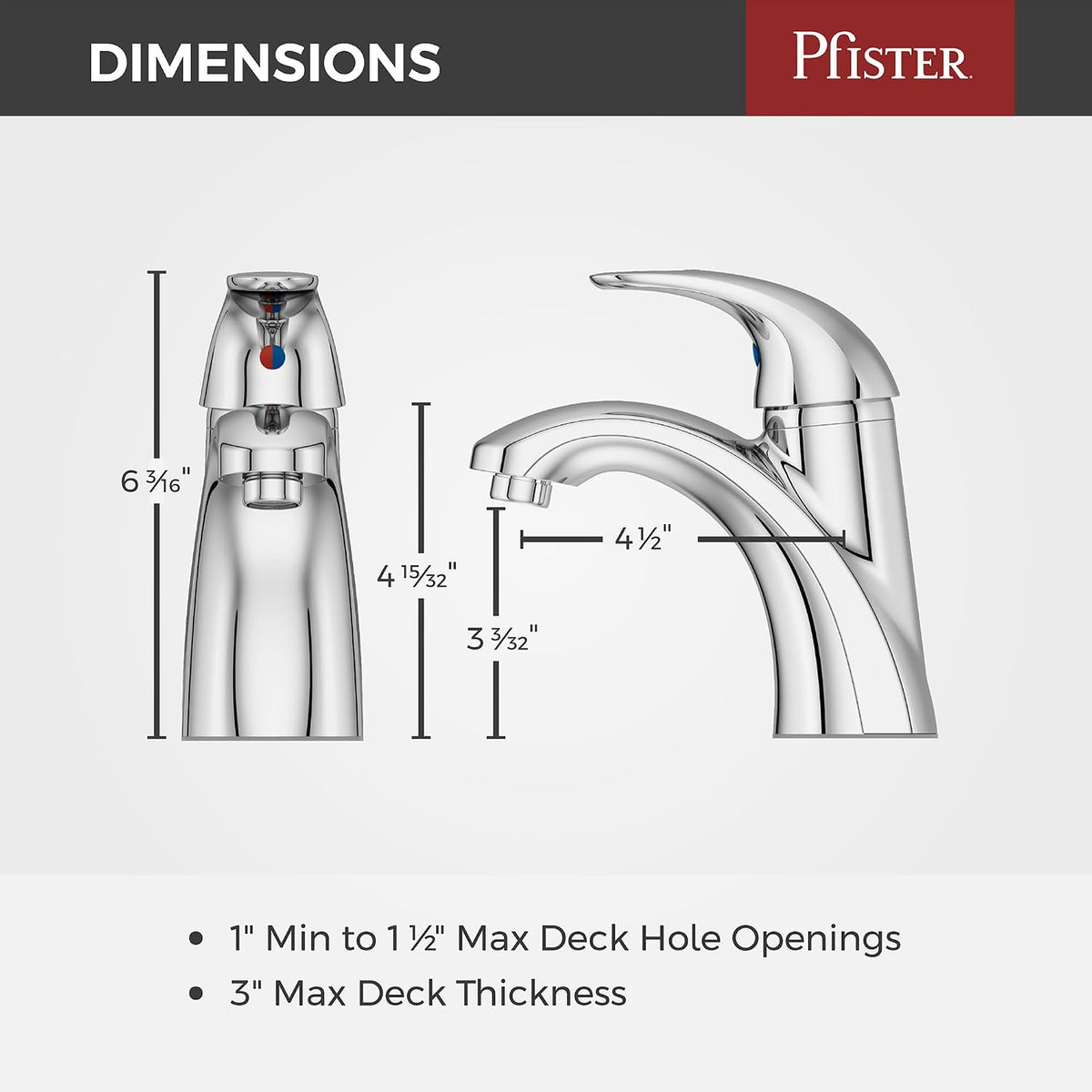 Pfister LF-042-PRCC Parisa Single Control 4" Centerset Bathroom Faucet