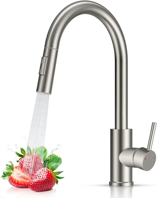 FEELSO Kitchen Faucet with Pull Down Sprayer Stainless Steel Brushed Nickel