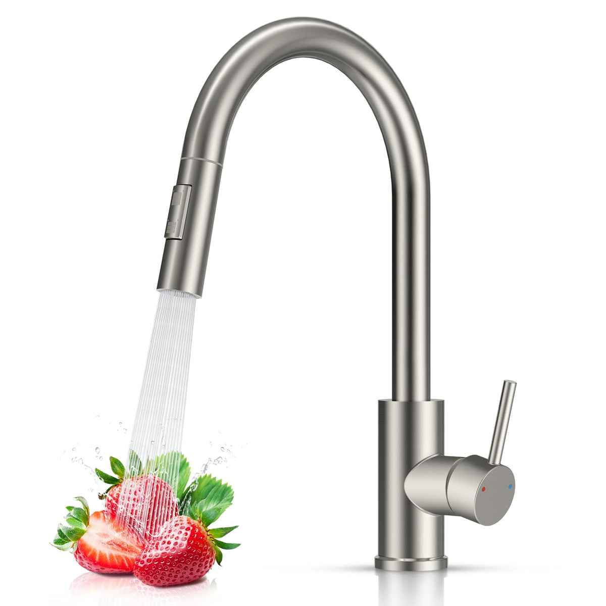FEELSO Kitchen Faucet with Pull Down Sprayer Stainless Steel Brushed Nickel