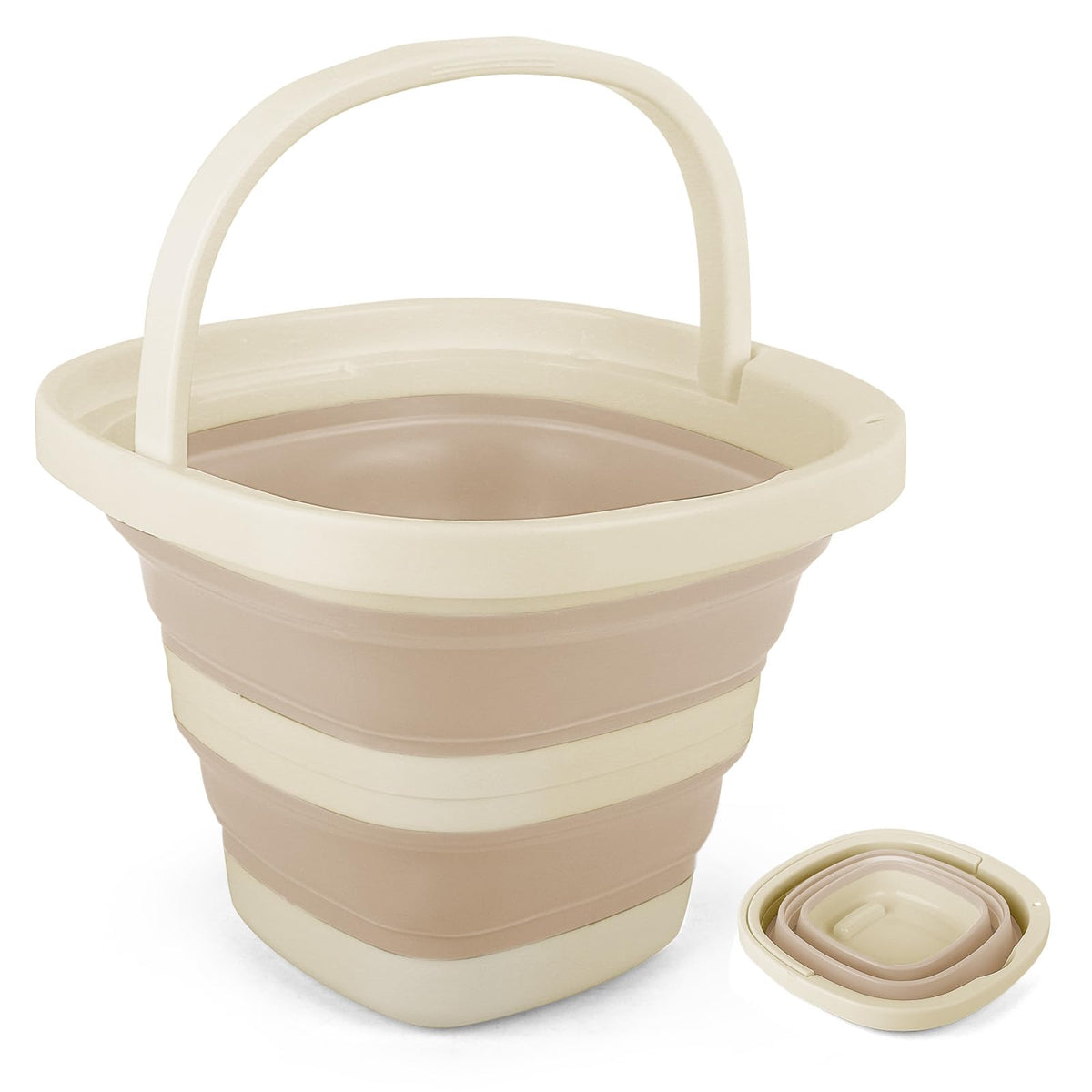 Collapsible Bucket 5L, Foldable Mop Bucket Car Wash Buckets with Handle for Cleaning Supplies, Portable Sink Wash Basin Storage Bin Ice Tub for Fishing Beach Outdoor Camping Kitchen RV Accessories