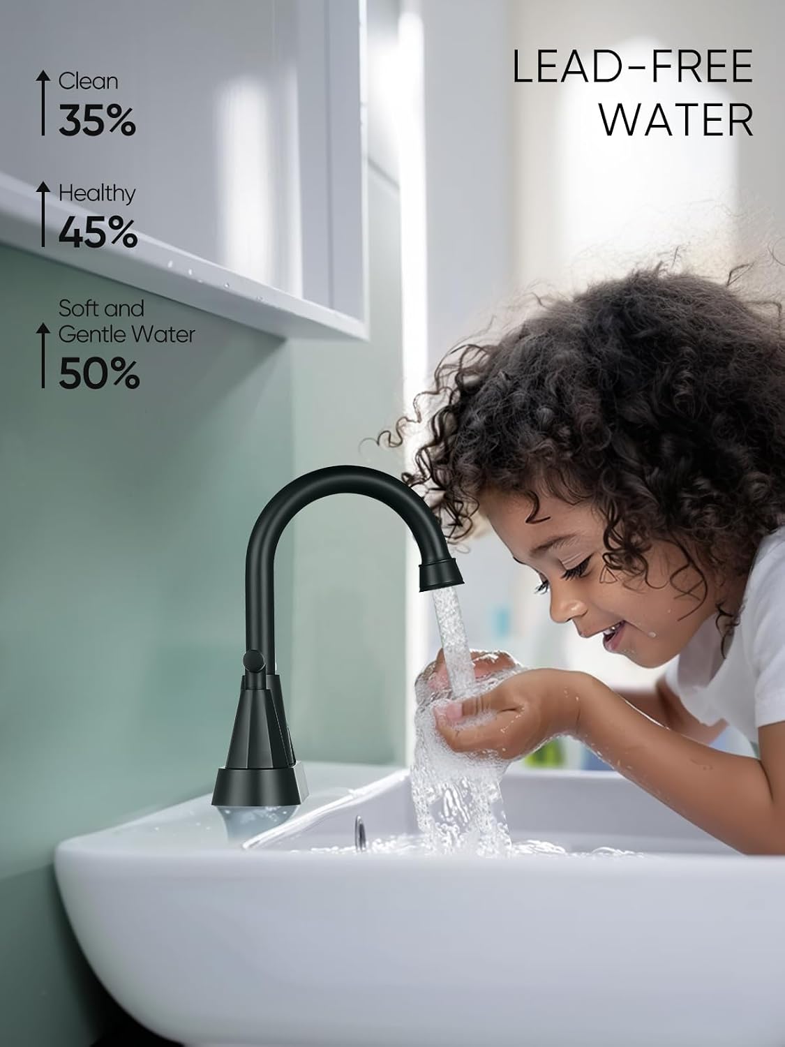 Cobbe Matte Black Bathroom Faucets, Centerset Bathroom Sink Faucet 4 Inch