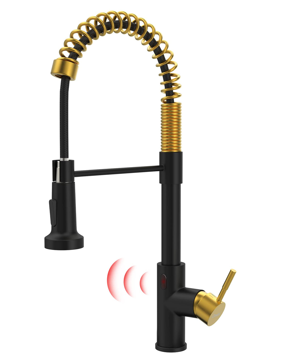 GIMILI Matte Black Touchless Kitchen Faucet with Spring Pull Down Sprayer
