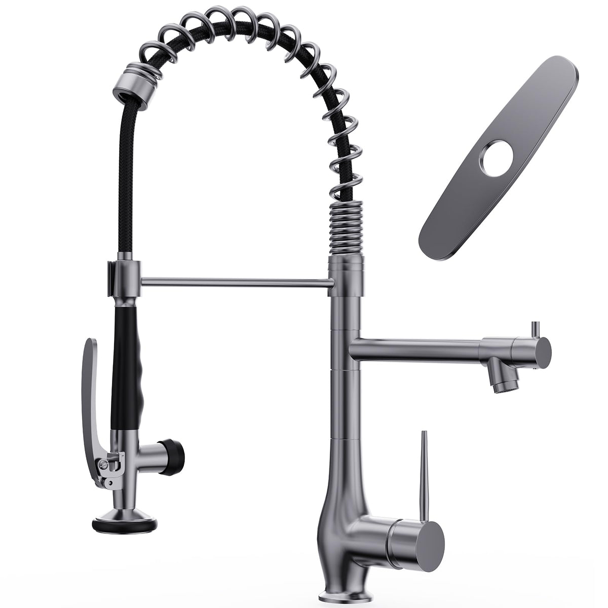 GIMILI Commercial Kitchen Sink Faucet with Pull Down Sprayer Brushed Nickel