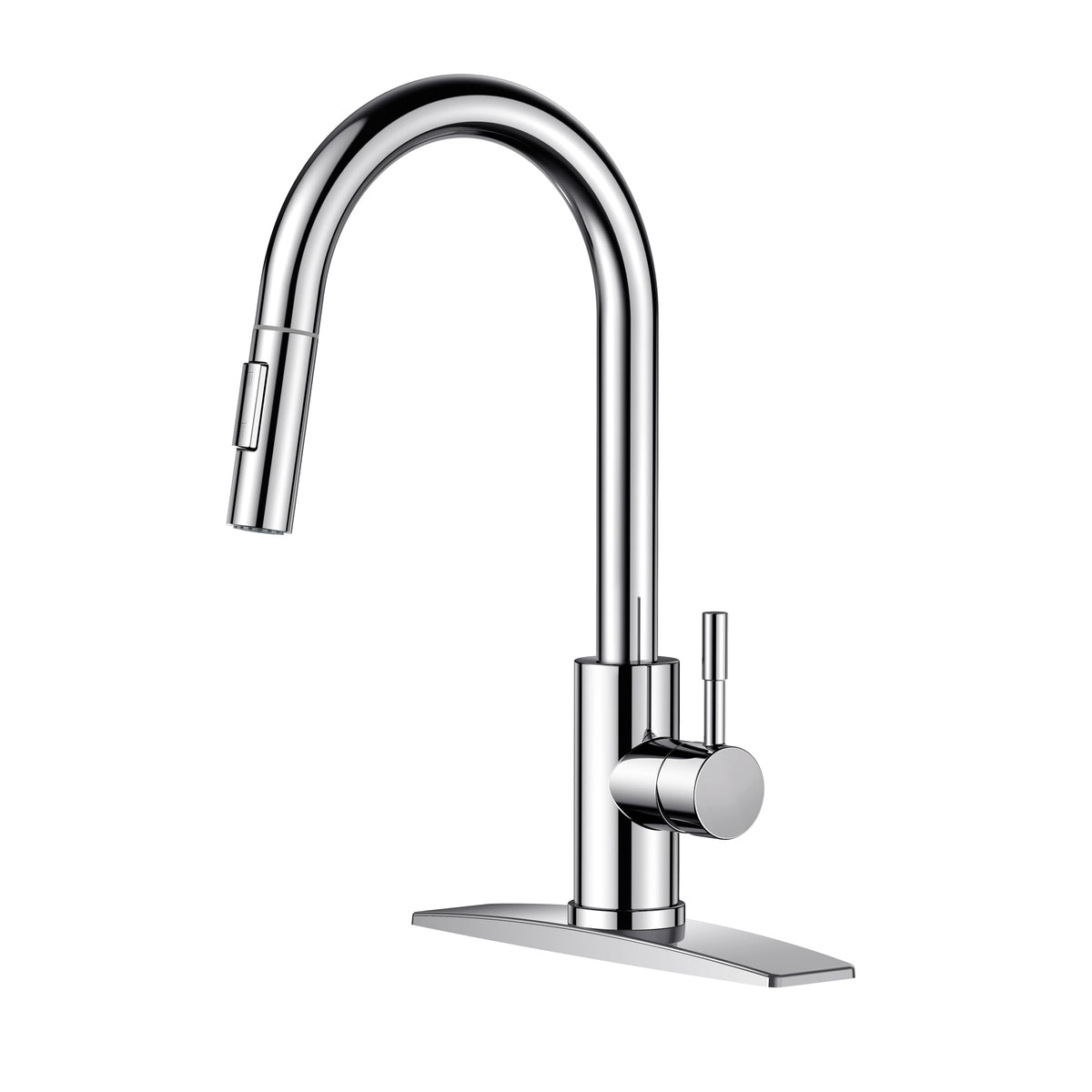 FORIOUS Kitchen Faucet with Pull Down Sprayer, Modern Brushed Nickel