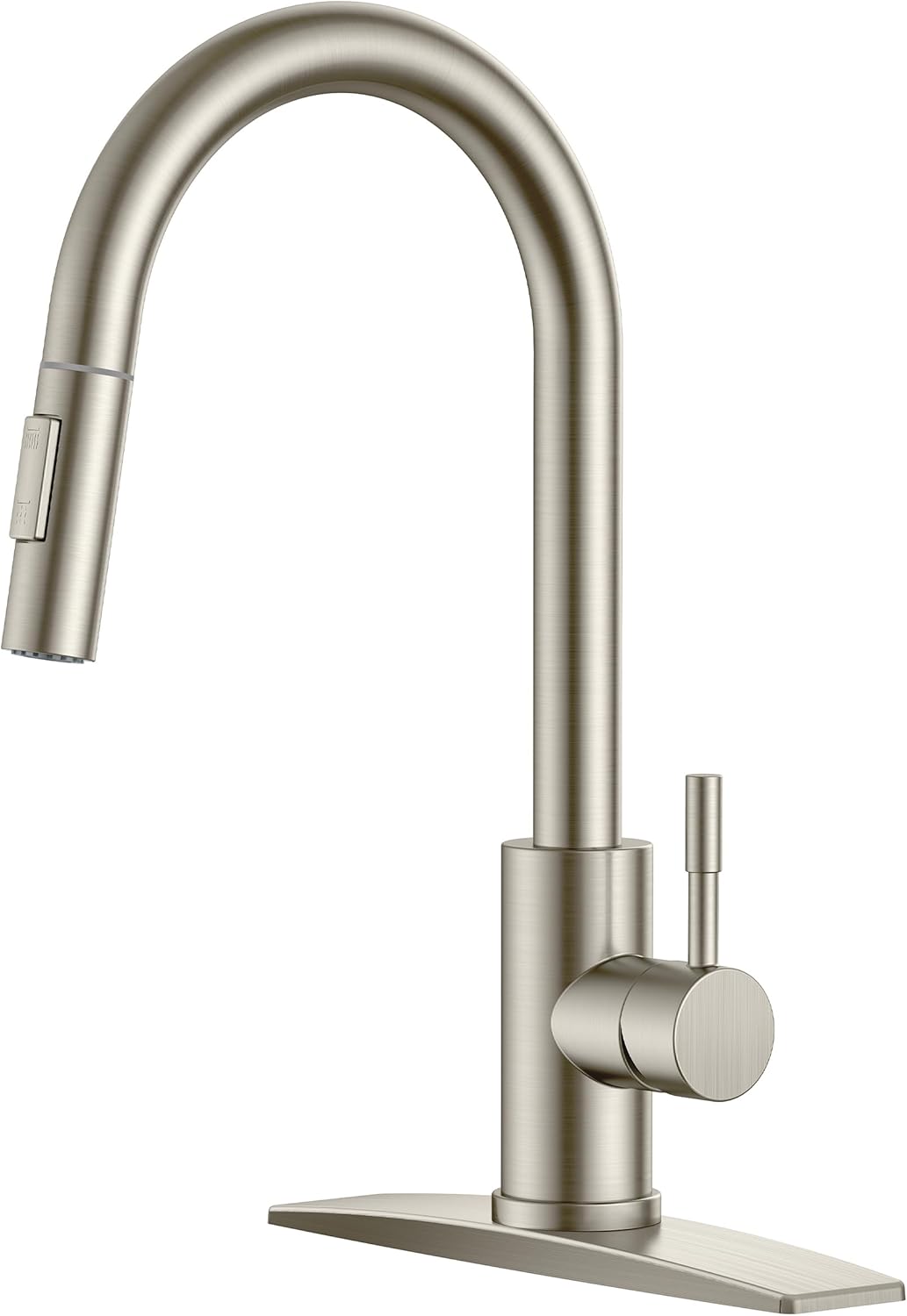 FORIOUS Kitchen Faucet with Pull Down Sprayer, Modern Brushed Nickel