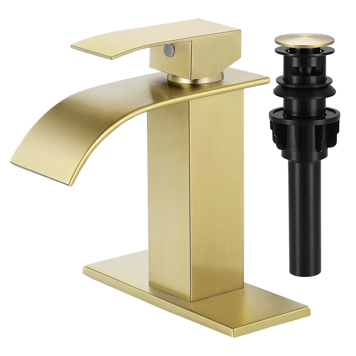 Bathroom Faucet Brushed Nickel Waterfall Single Handle Vanity Faucet