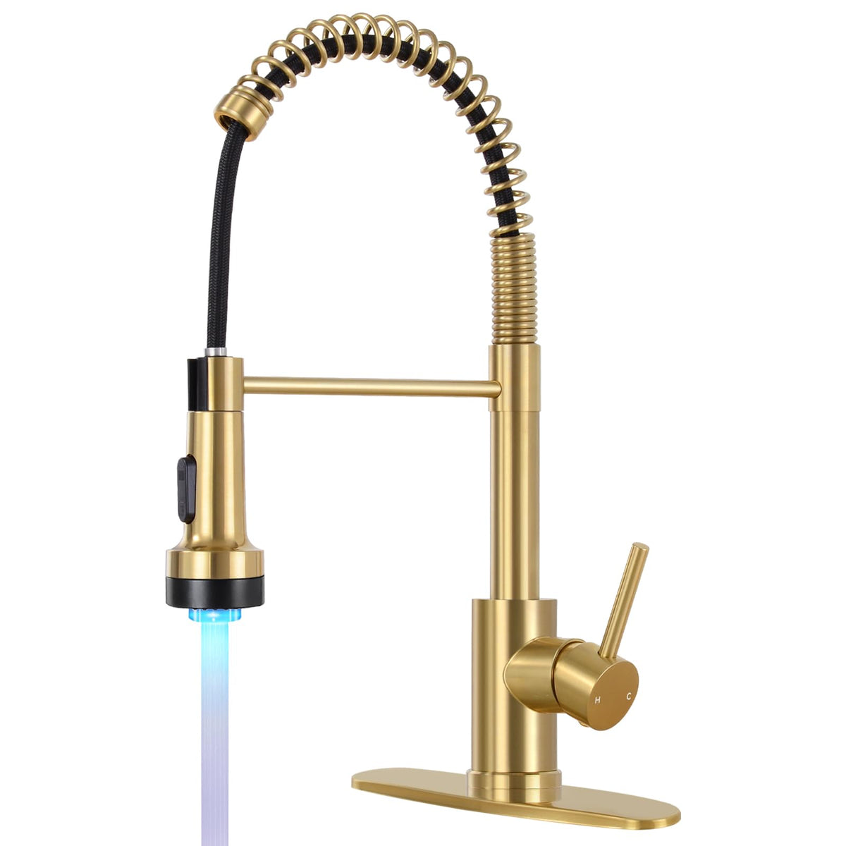 DJS Kitchen Sink Faucet with Pull Down Sprayer Single Handle Matte Black