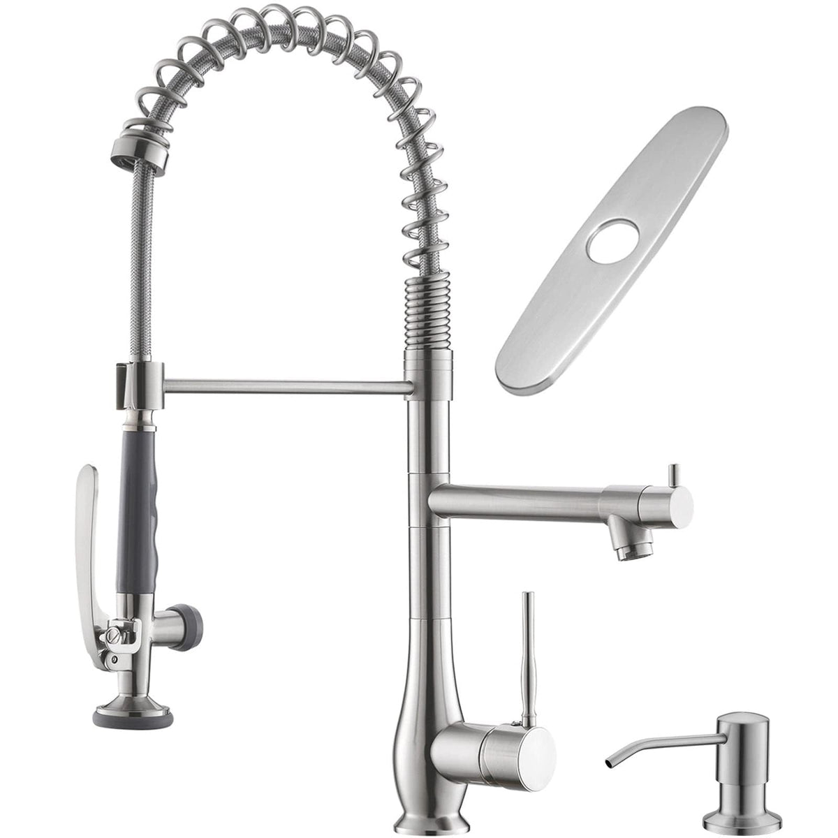 GIMILI Commercial Kitchen Sink Faucet with Pull Down Sprayer Brushed Nickel
