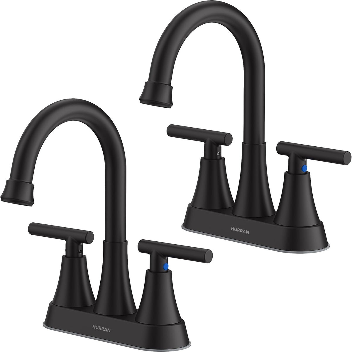 Bathroom Faucet, Hurran 4 inch Centerset 2-Handle Lead-Free, Brushed Nickel