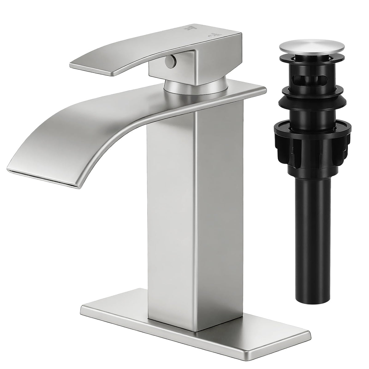 Bathroom Faucet Brushed Nickel Waterfall Single Handle Vanity Faucet