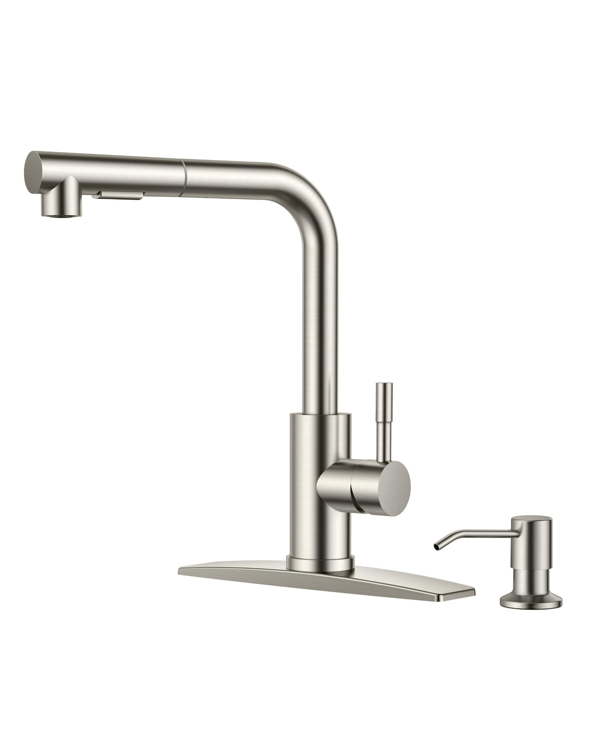 FORIOUS Black Kitchen Faucet with Pull Down Sprayer, Stainless Steel
