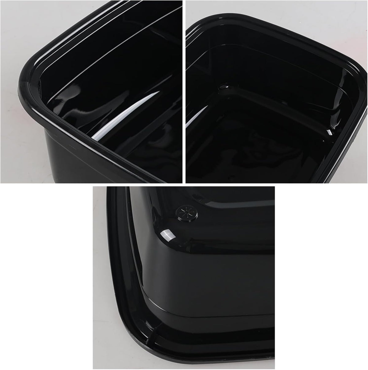 12 Quart Plastic Wash Basin Dish Pan Tub, 4 Packs, Black