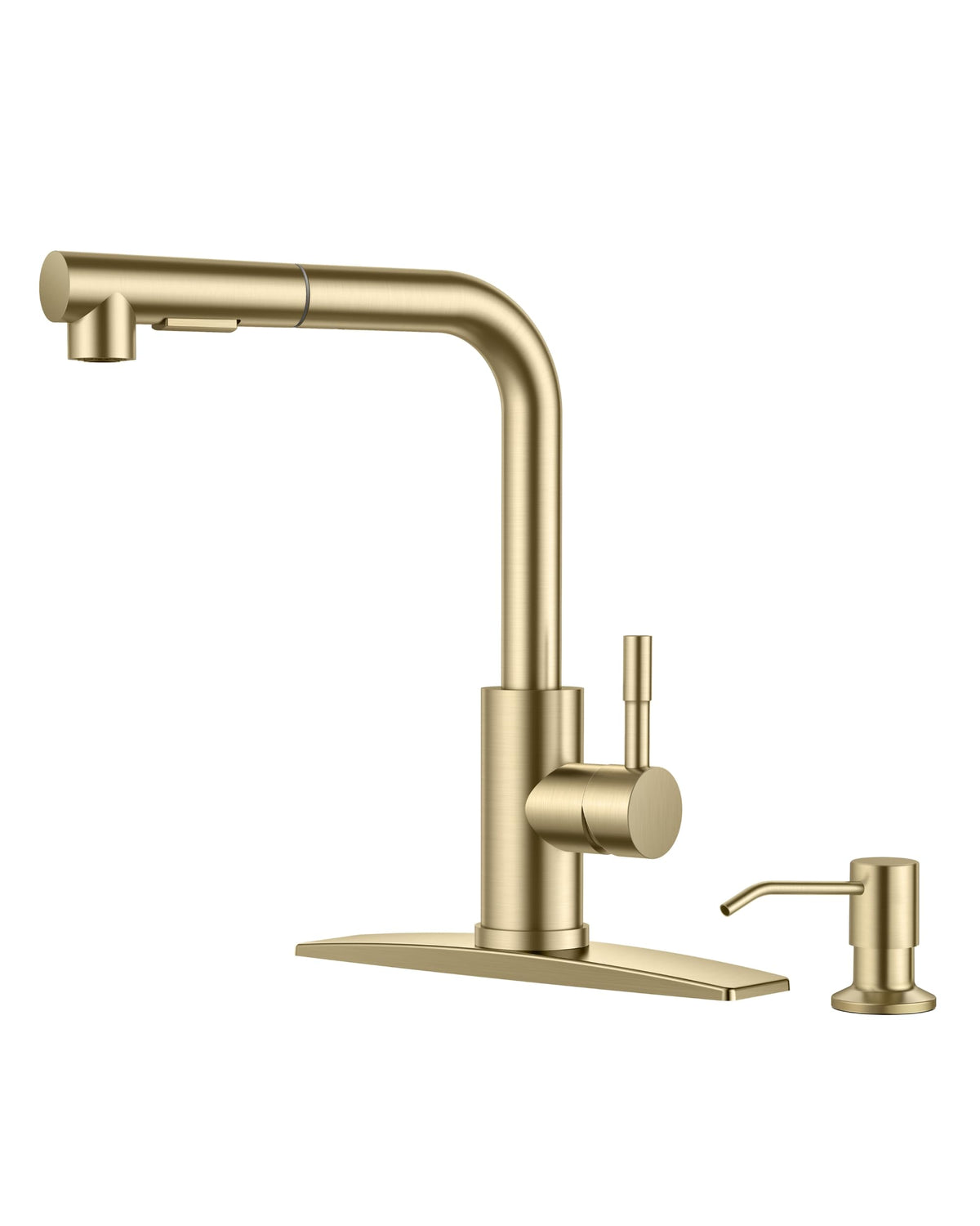 FORIOUS Black Kitchen Faucet with Pull Down Sprayer, Stainless Steel