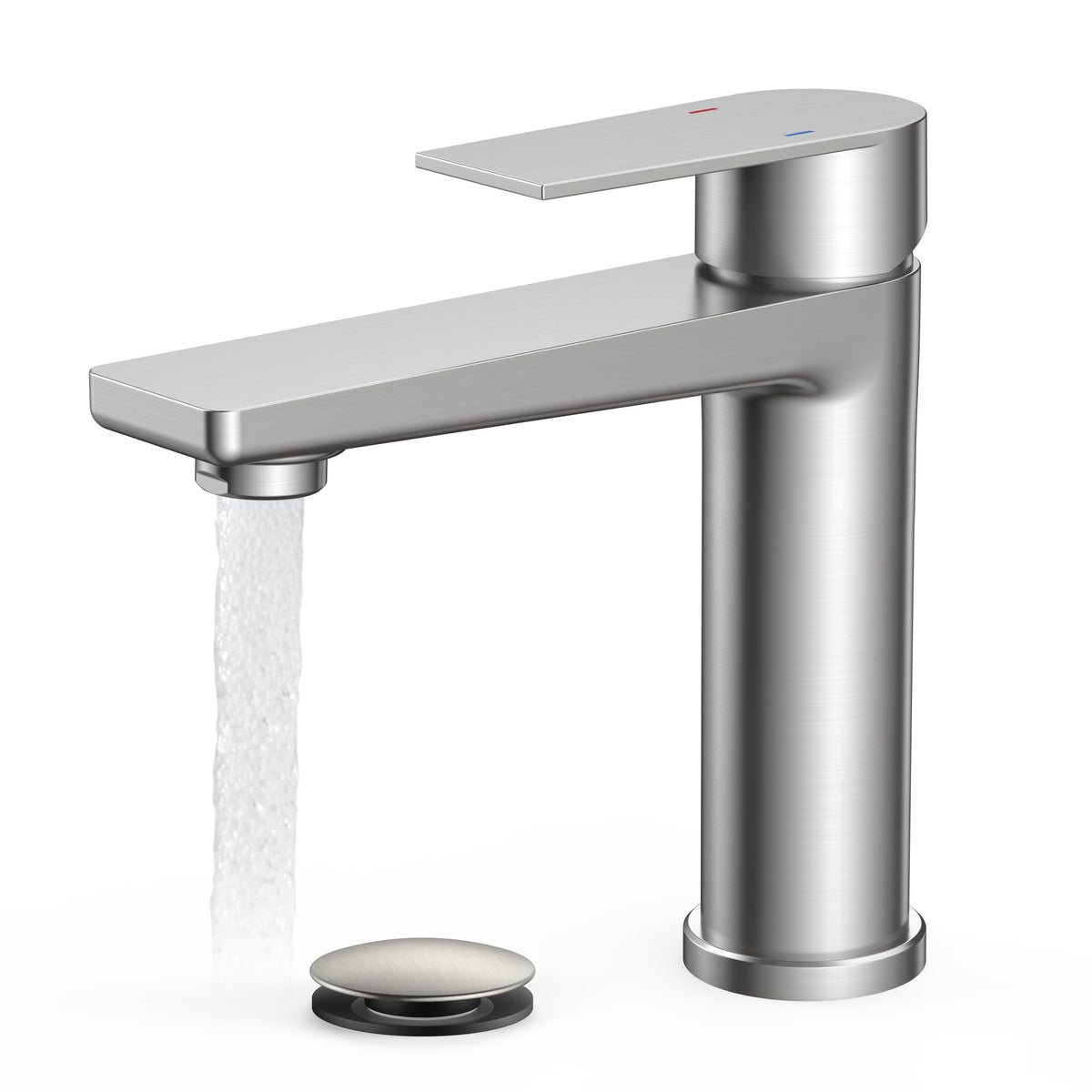 FORIOUS Single Hole Bathroom Faucet Black Matte, Commercial Faucet