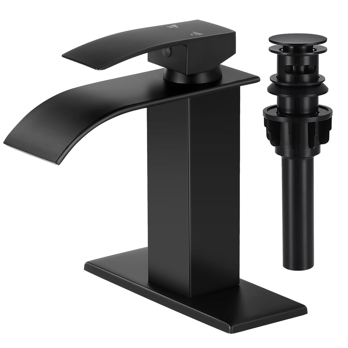 Bathroom Faucet Brushed Nickel Waterfall Single Handle Vanity Faucet