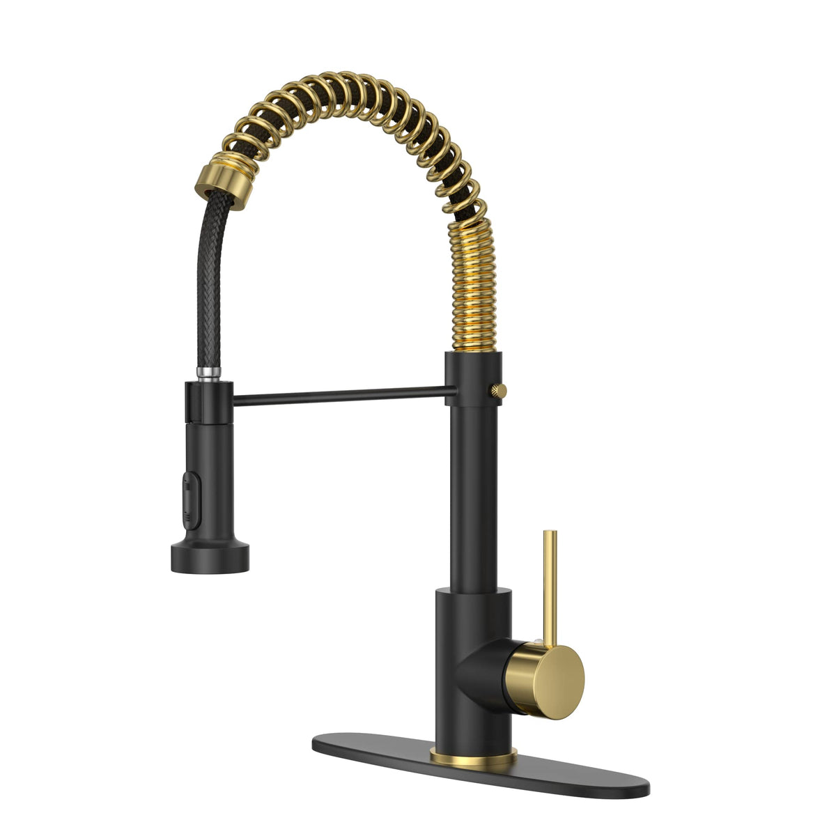 Black Kitchen Faucet with Pull-Down Spray, Single-Handle Stainless Steel