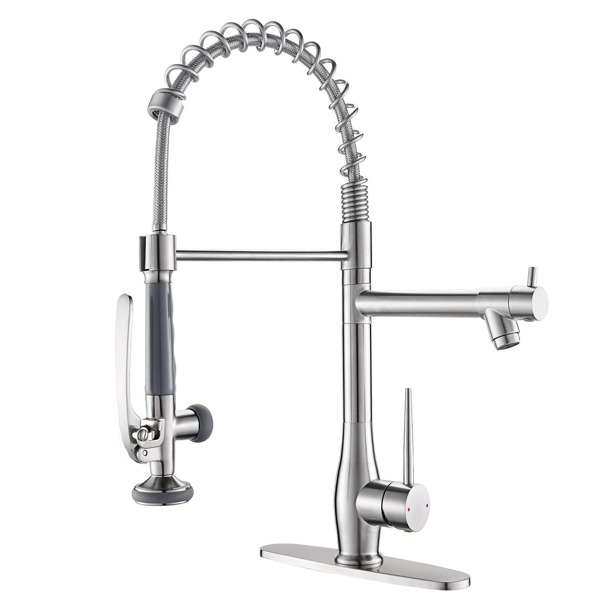 GIMILI Commercial Kitchen Sink Faucet with Pull Down Sprayer Brushed Nickel