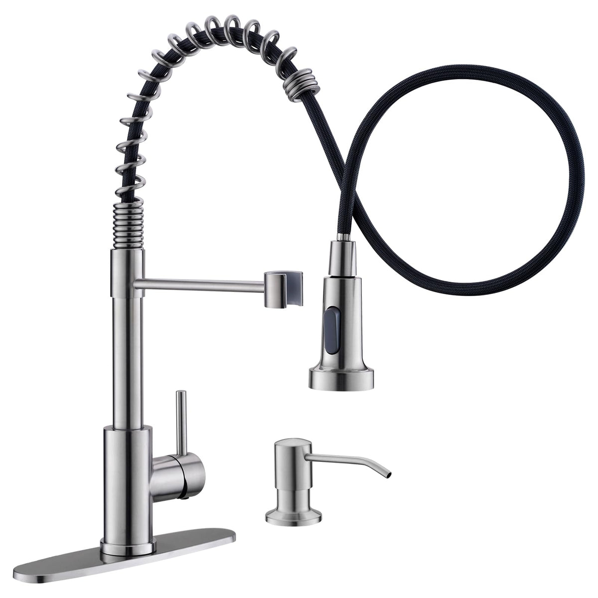 GIMILI Matte Black Touchless Kitchen Faucet with Spring Pull Down Sprayer