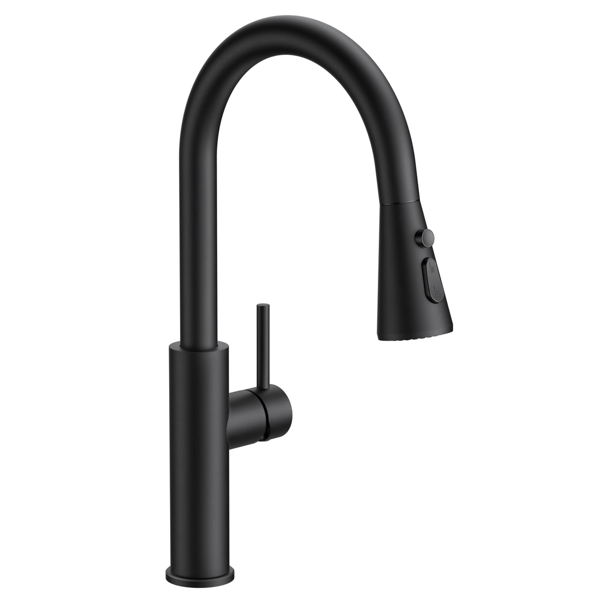FORIOUS Black Kitchen Faucet with Pull Down Sprayer, Stainless Steel
