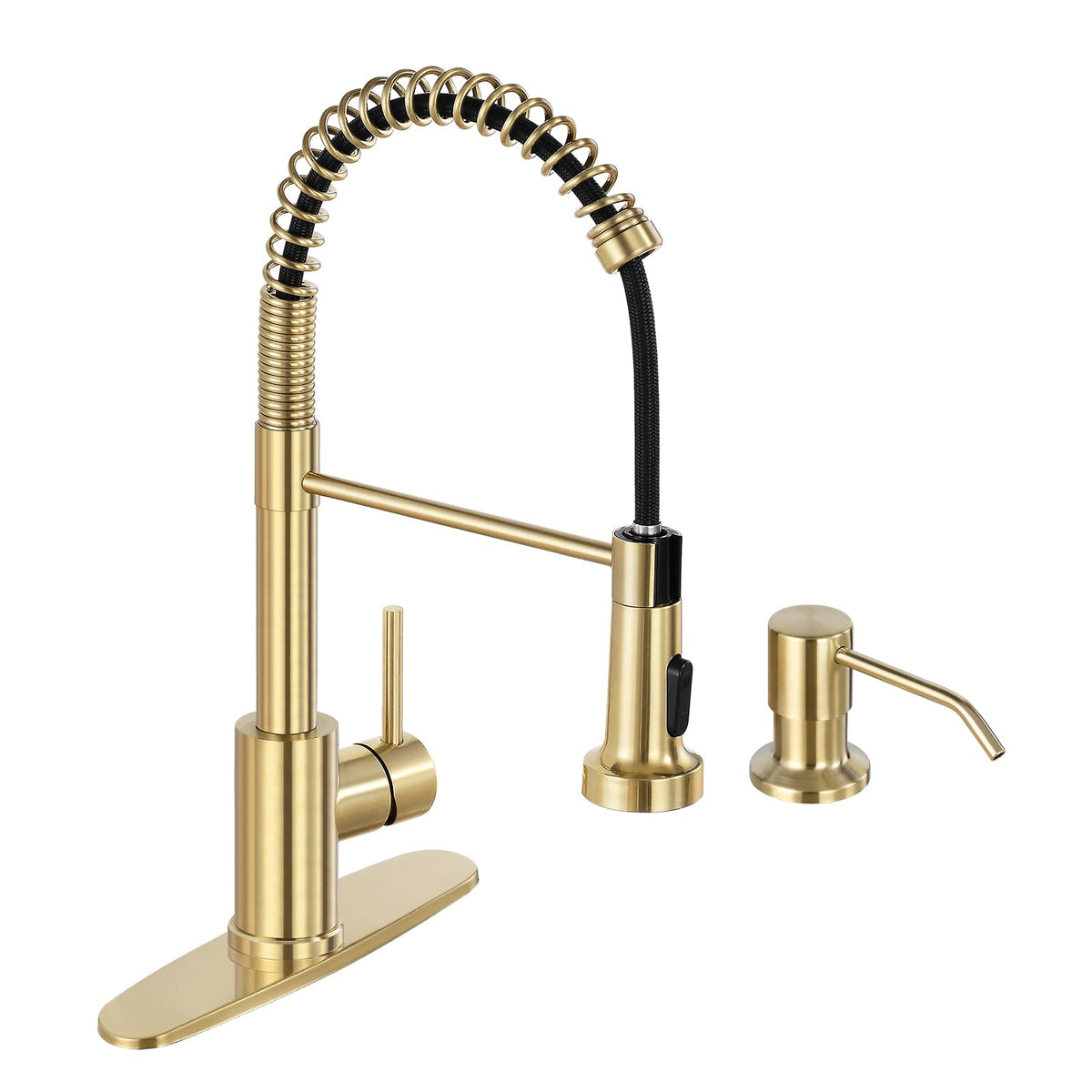 DJS Kitchen Sink Faucet with Pull Down Sprayer Single Handle Matte Black