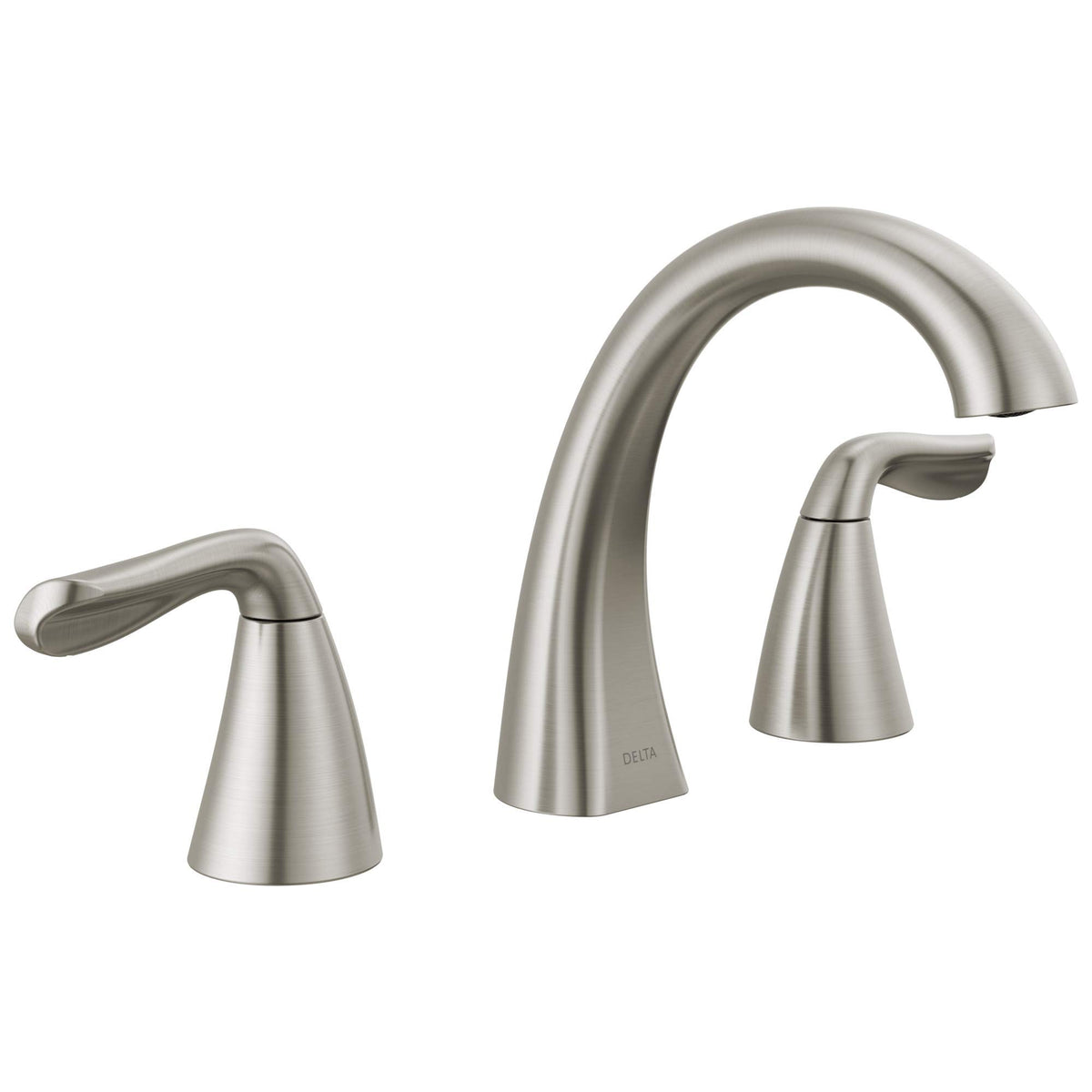 Delta Vesna Brushed Nickel Bathroom Faucet 3 Hole, 8 Inch Widespread Bathroom Sink Faucet for Vanity, Push-Pop Drain Assembly, SpotShield Brushed Nickel 35789LF-SP