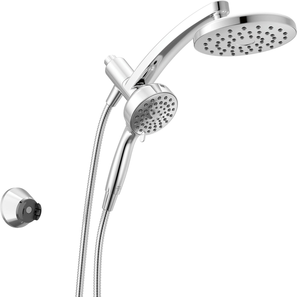 Delta 6-Setting PivotPro 3-in-1 Combination Shower Head with ProClean Spray, Brushed Nickel Round Shower Head Rainfall with Handheld Spray, 1.75 GPM, SpotShield Brushed Nickel 75649SN