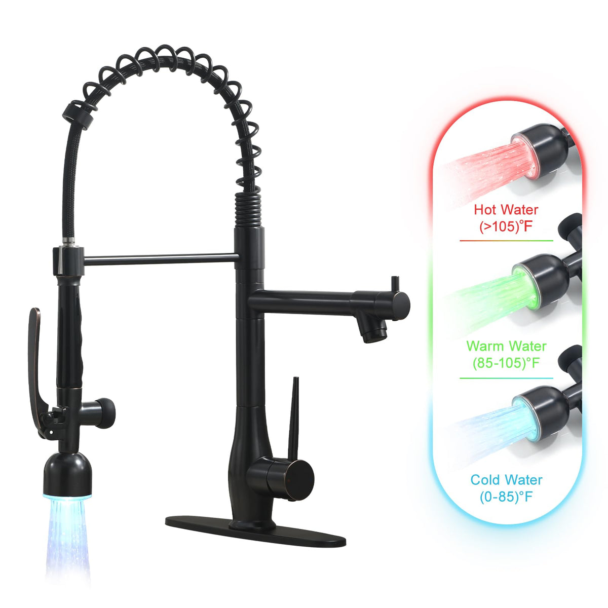 GIMILI Commercial Kitchen Sink Faucet with Pull Down Sprayer Brushed Nickel