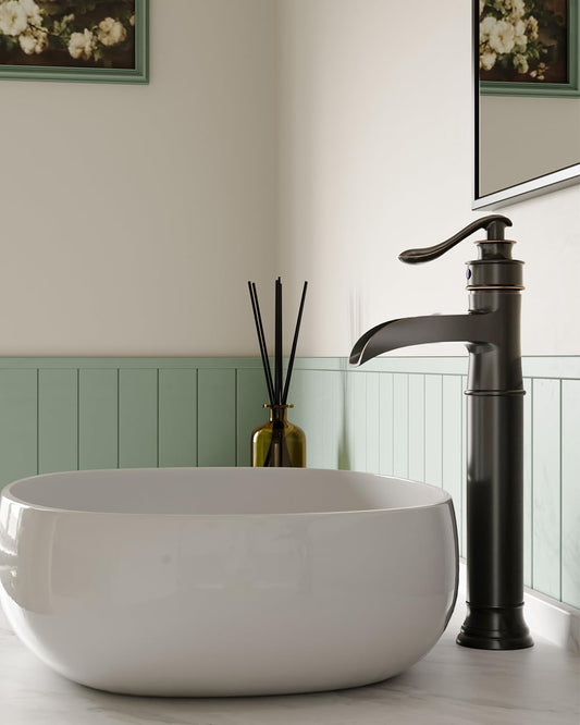 BWE Waterfall Spout Oil Rubbed Bronze Bathroom Faucet Vessel Sink Faucet